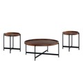 Alaterre Furniture Brookline 3-Piece Living Room Set with 42" Round Coffee Table and Two 20" End Tables AWBL18184268